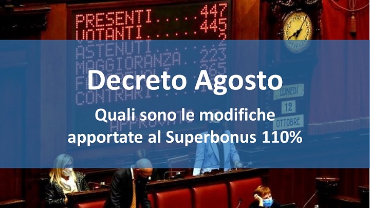 Decreto Agosto : quali sono le modifiche apportate al Superbonus 110%