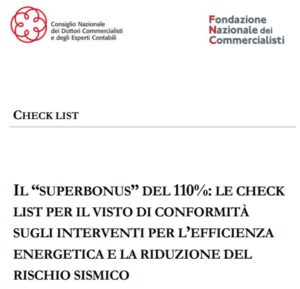 Superbonus 110% - check list per la richiesta del visto di conformità