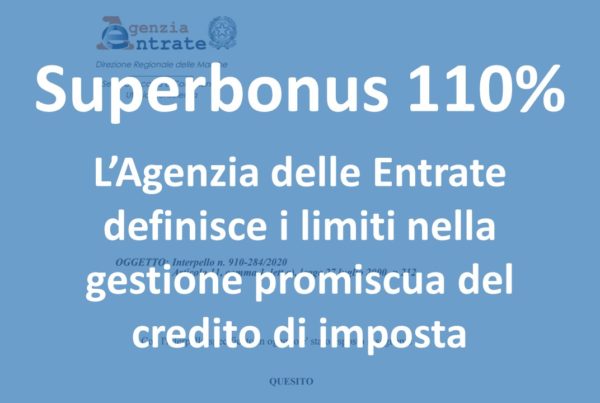 Superbonus 110% - limiti nella cessione del credito di imposta