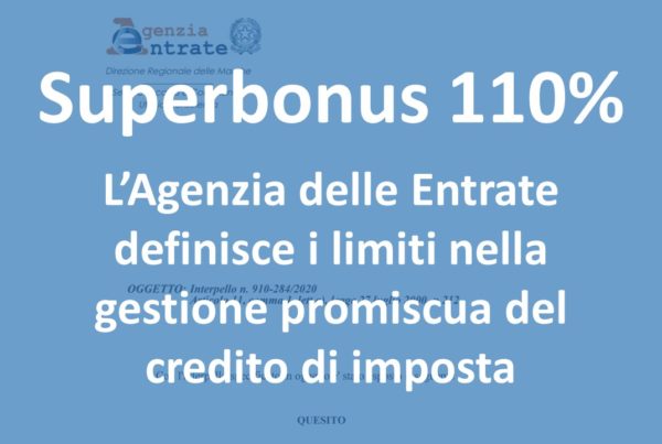 Superbonus 110% - limiti nella cessione del credito di imposta