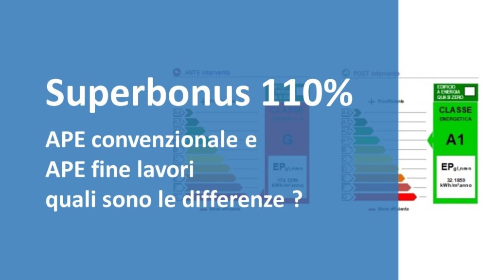 Superbonus 110% - APE Confenzionale e APE fine lavori 